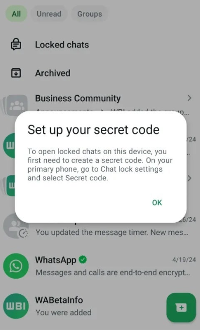قفل الدردشات في واتساب